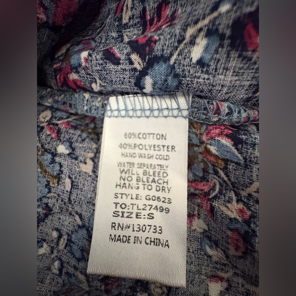 Umgee Teal and Navy Floral Dress - Picture 8 of 8